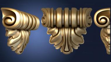 3D model Bracket with mini acanthus leaf (STL)